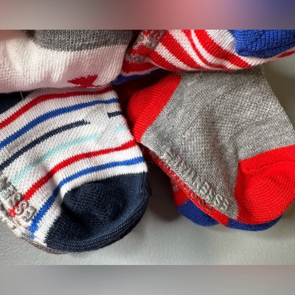 Under Armour essential lightweight quarter socks with grip patriotic 6 pack